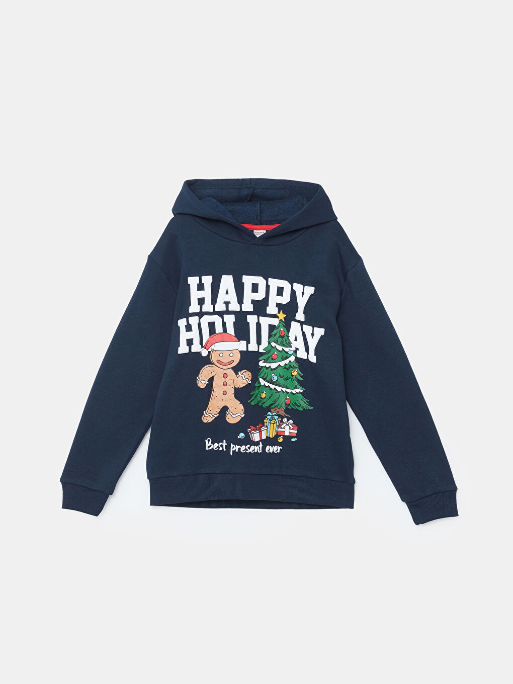 LCW Kids Hooded Christmas Themed Boys' Thick Sweatshirt -W4DS95Z4-DWP