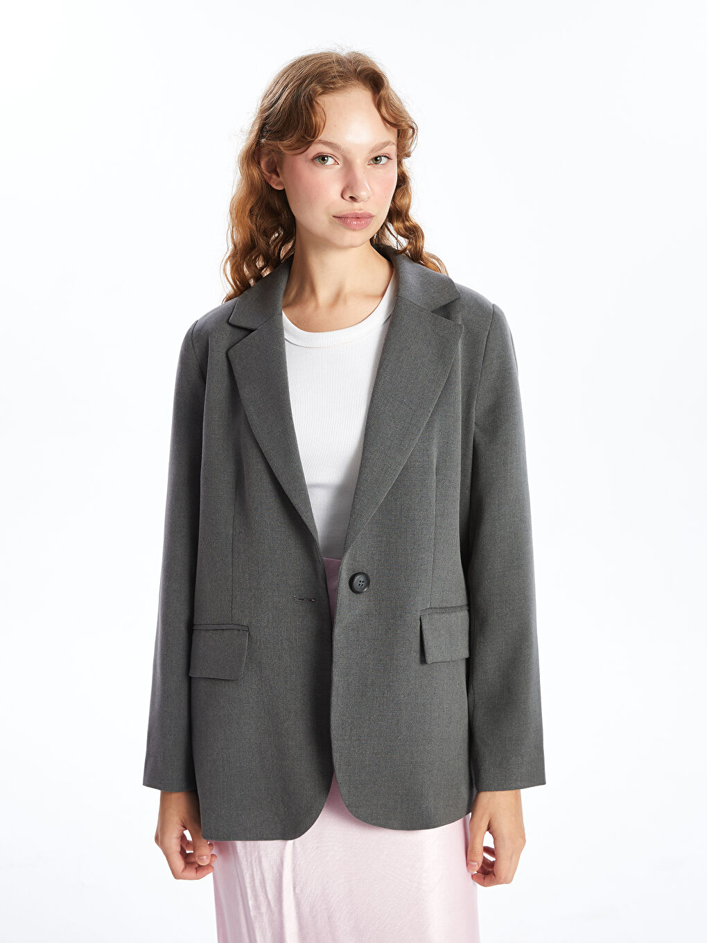 LC Waikiki Crepe Women's Blazer Jacket -W4DT01Z8-JMD
