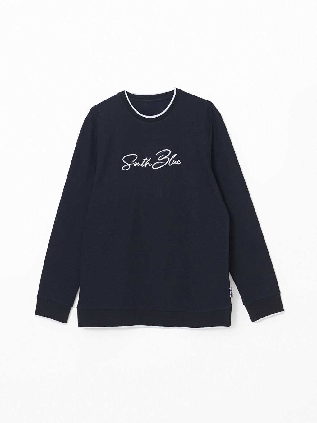 SOUTHBLUE Lacivert Bisiklet Yaka Uzun Kollu Baskılı Erkek Sweatshirt - 4