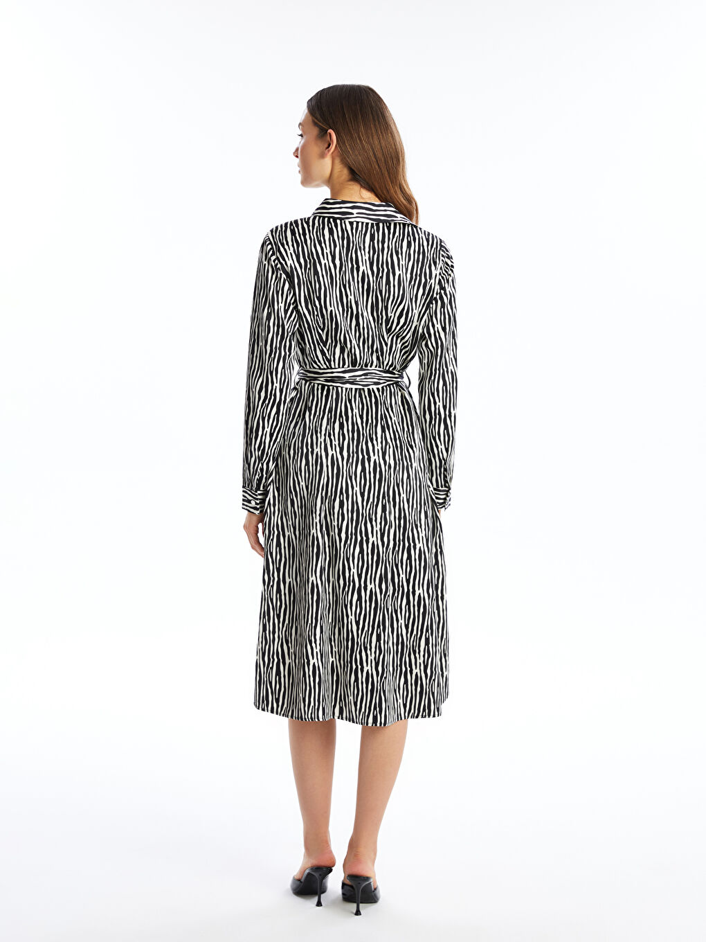 LCW Vision Patterned Women's Shirt Dress -W4DT08Z8-LQJ