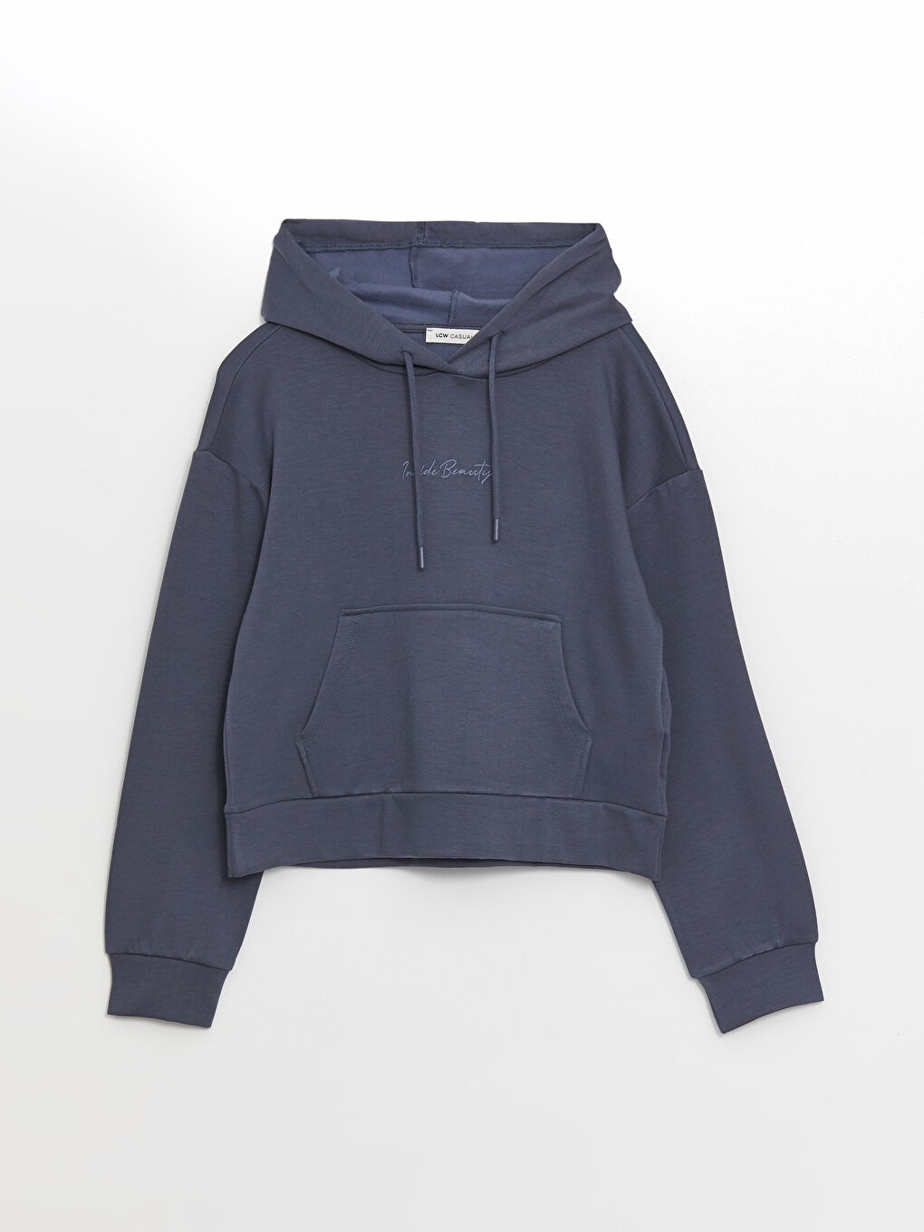 LCW ECO İndigo Nakışlı Uzun Kollu Kadın Hoodie - 4