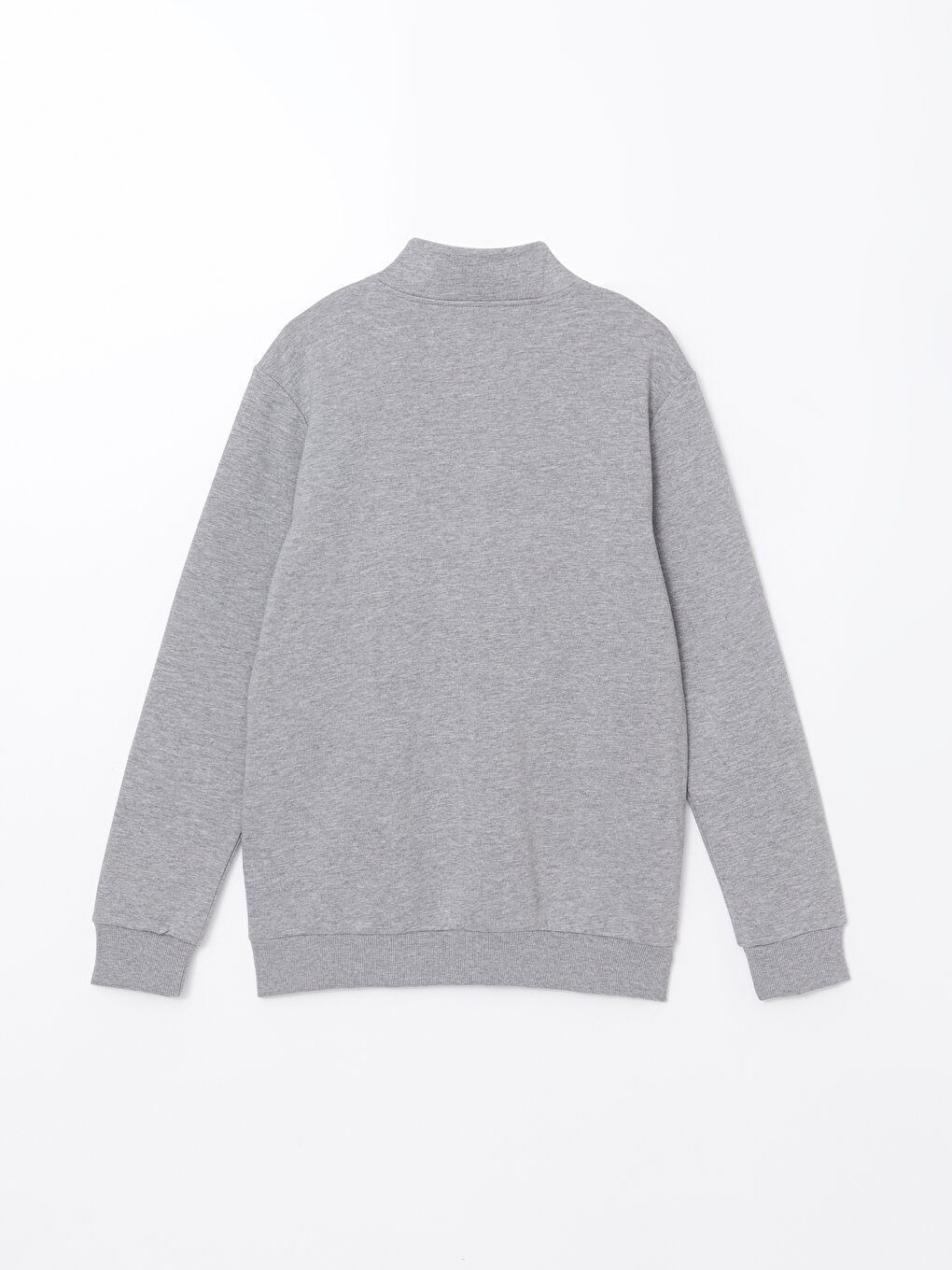 LCW Casual Gri Melanj Dik Yaka Uzun Kollu Erkek Sweatshirt - 1