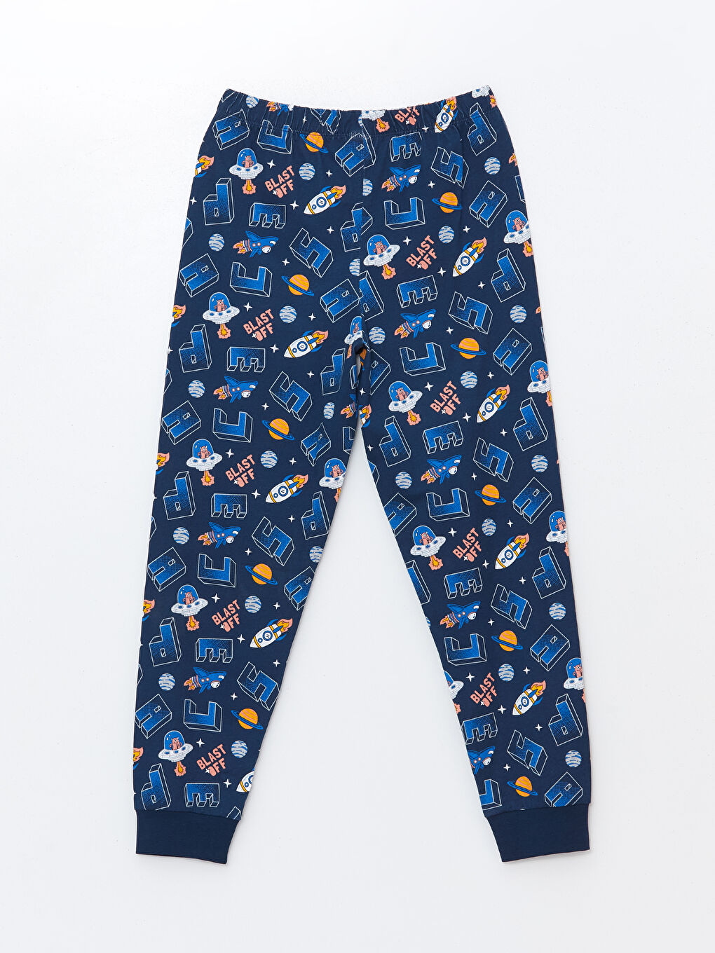 LCW Kids Lacivert Bisiklet Yaka Erkek Çocuk Pijama Takımı - 3