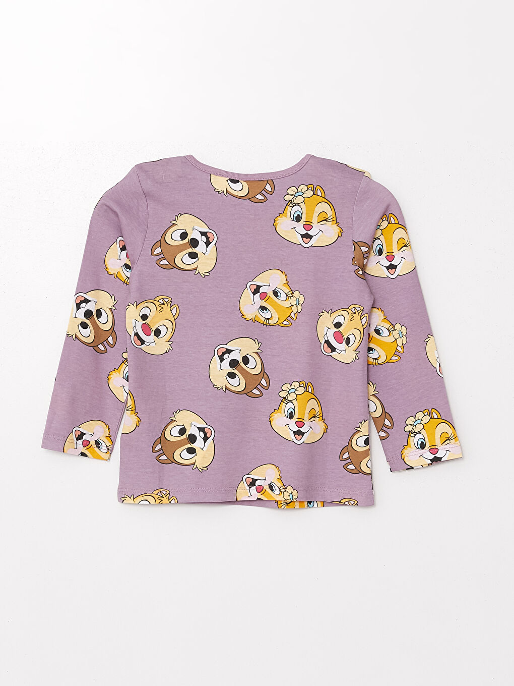 LC Waikiki Long Sleeve Chip and Dale Printed Baby Girls' Pyjama Set -W4DU26Z1-LSD