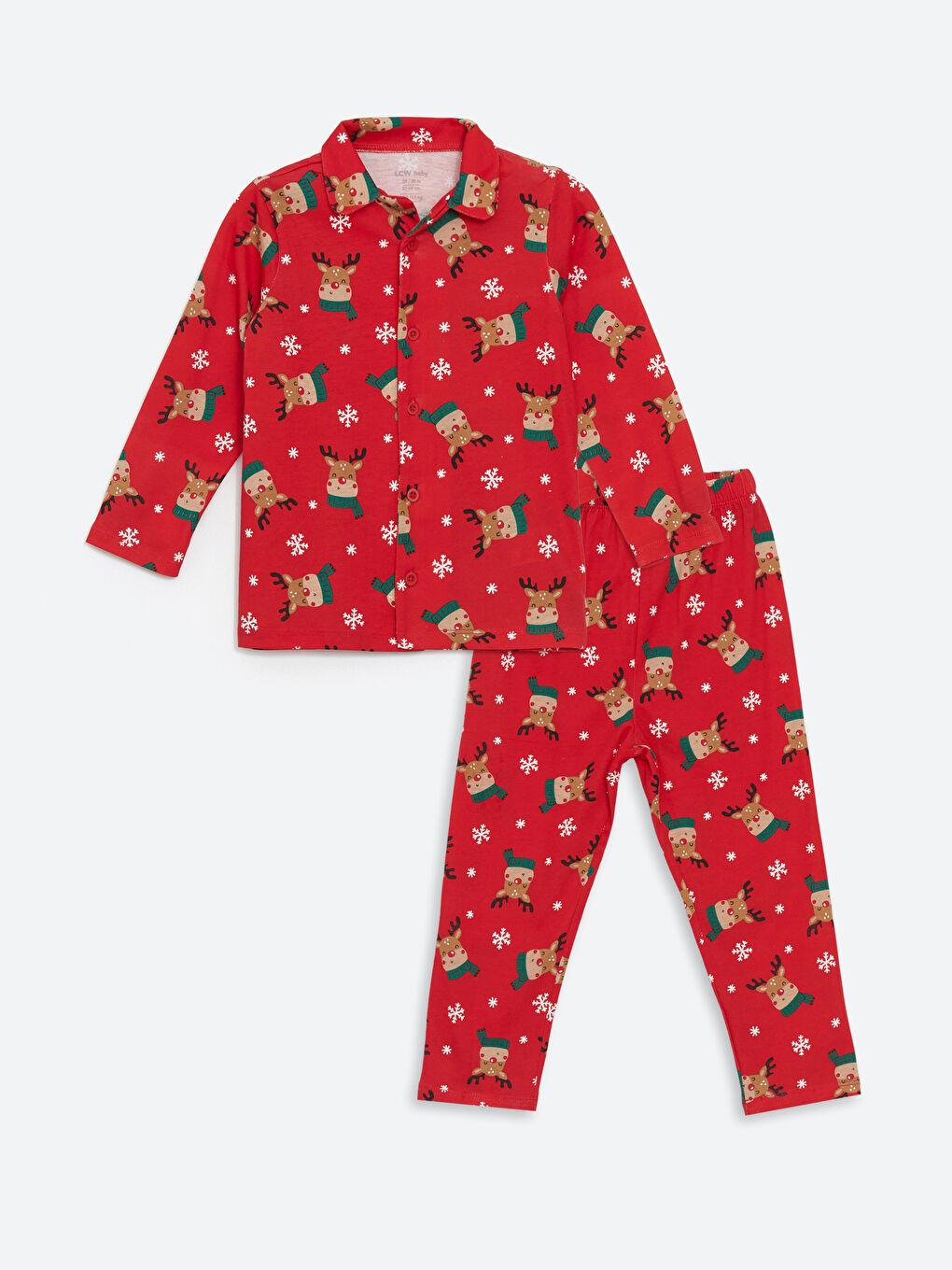 LCW baby Polo Neck Christmas Themed Baby Boys' Pyjama Set -W4DU42Z1-LTQ