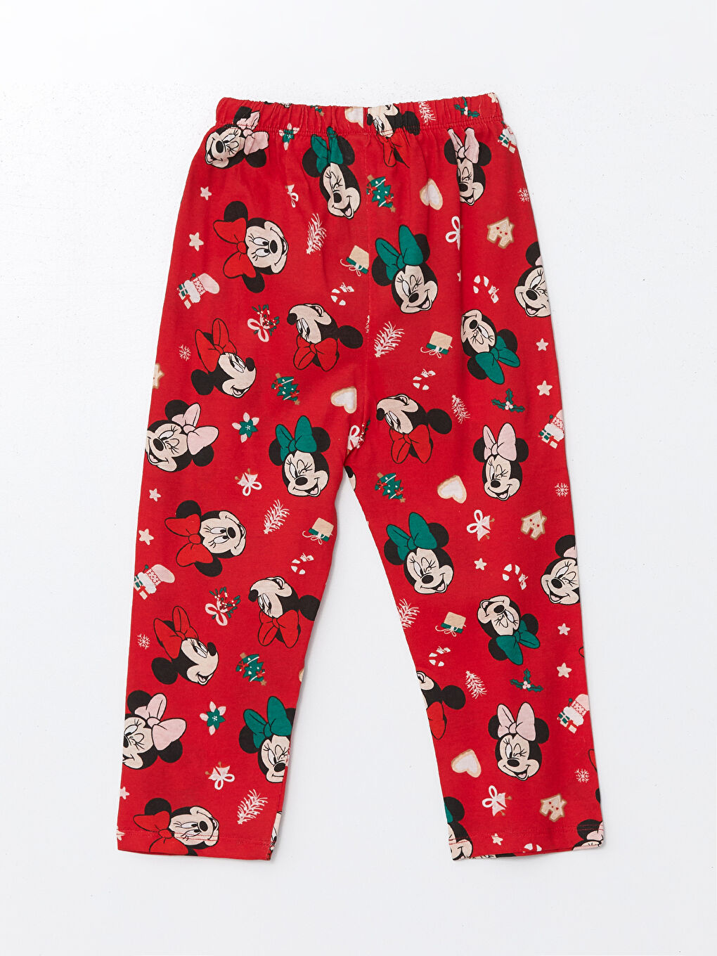 LCW baby Canlı Kırmızı Baskılı Polo Yaka Kısa Kollu Minnie Mouse Baskılı Kız Bebek Pijama Takım - 4