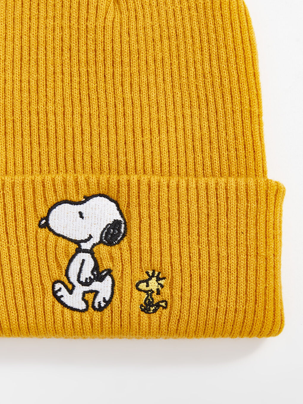 LCW ACCESSORIES Koyu Sarı Snoopy Nakışlı Erkek Çocuk Triko Bere - 2