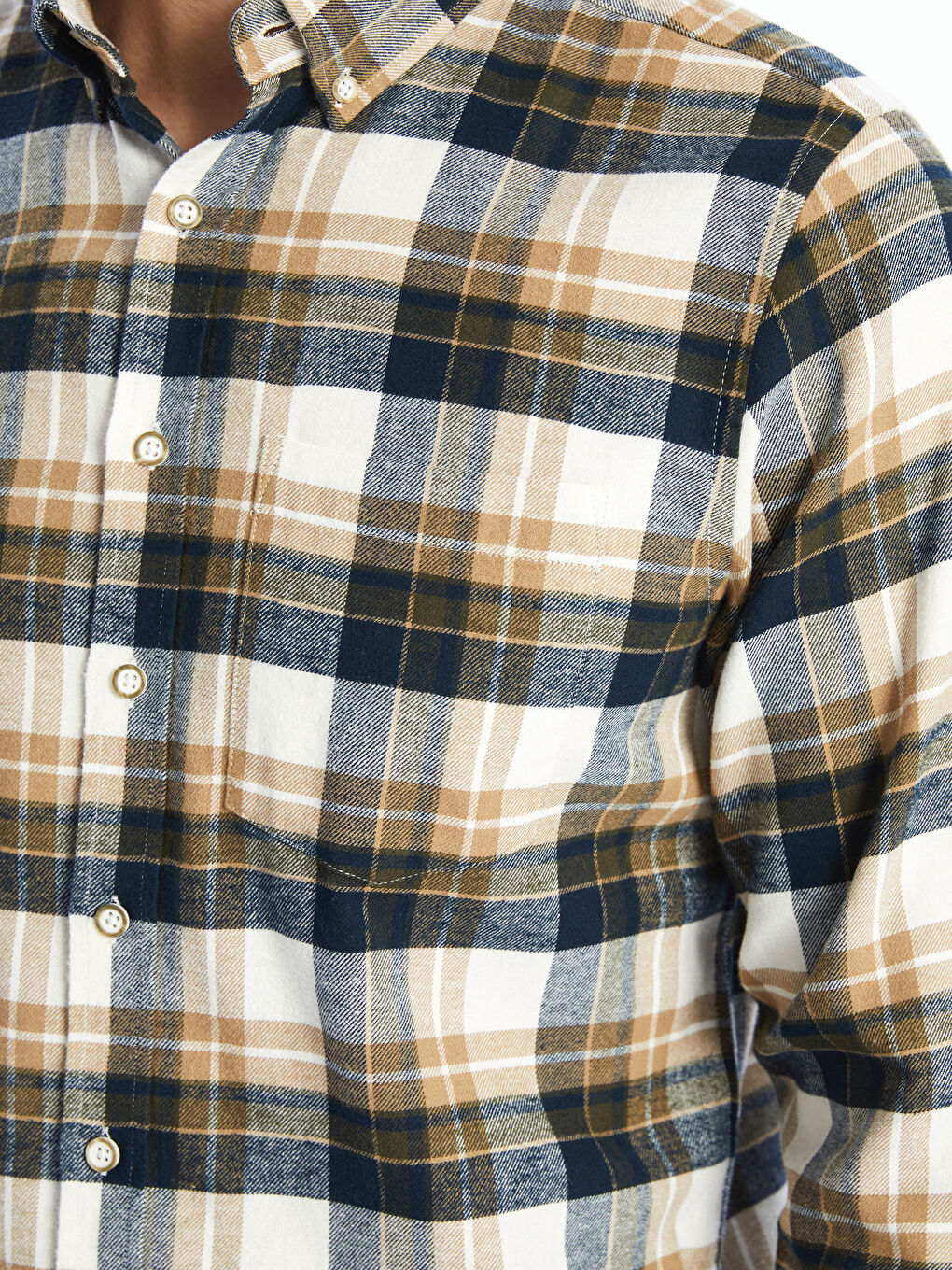 LCWAIKIKI Classic Regular Fit Long Sleeve Plaid Gabardine Men's Shirt -W4DU87Z8-LME