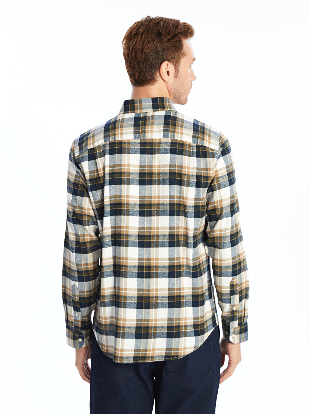 LCWAIKIKI Classic Regular Fit Long Sleeve Plaid Gabardine Men's Shirt -W4DU87Z8-LME