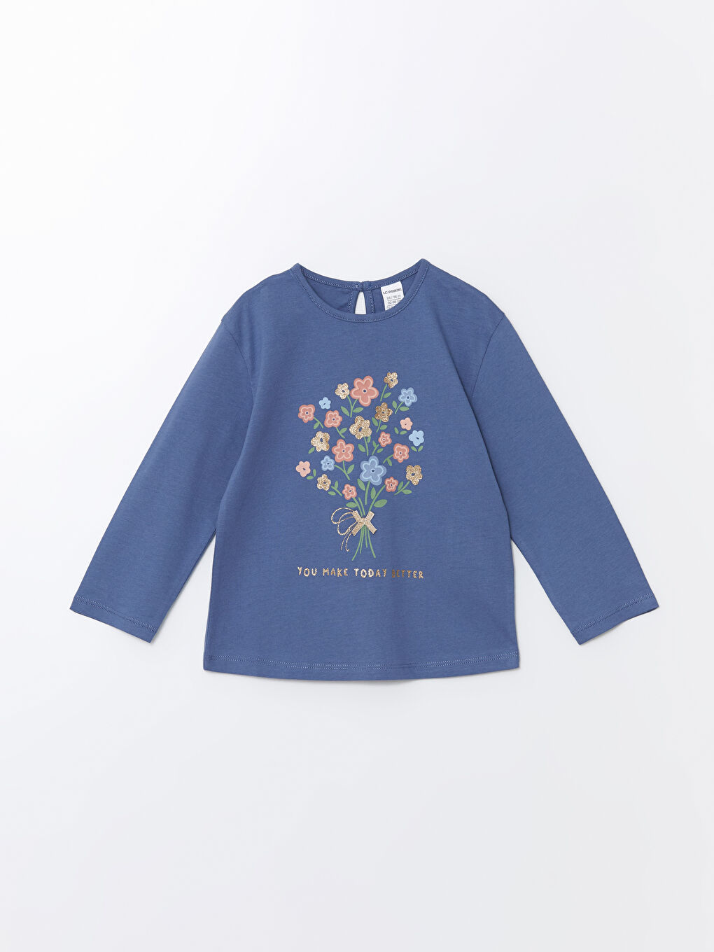 LCW Kids Блуза с кръгло деколте и цветен десен за бебета момичета, 2 опаковки -W4DV13Z1-H7T