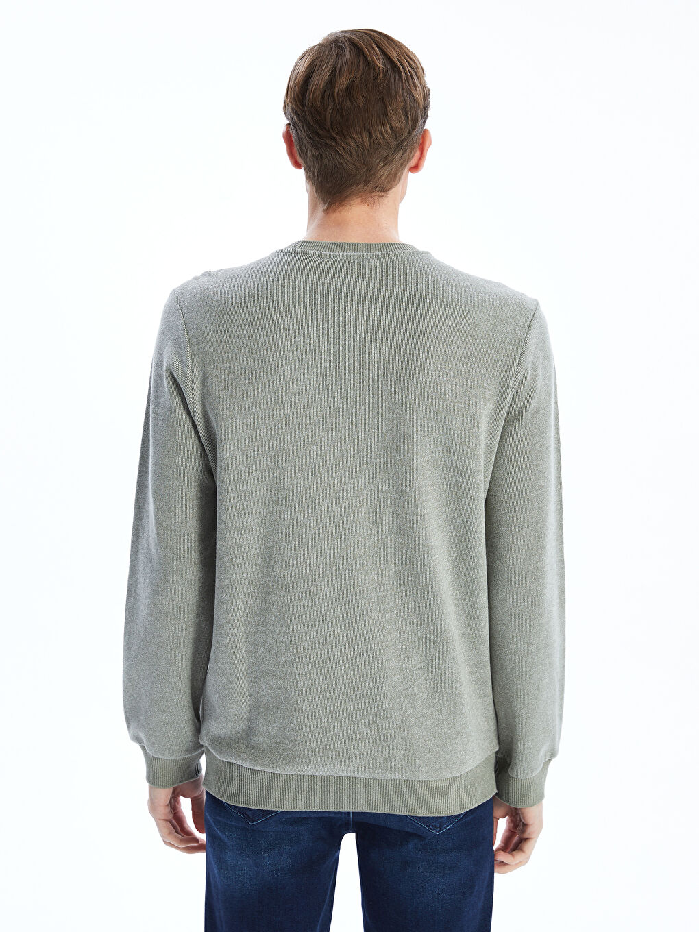 LCWAIKIKI Classic Bisiklet Yaka Uzun Kollu Erkek Sweatshirt -W4DV19Z8-MJV
