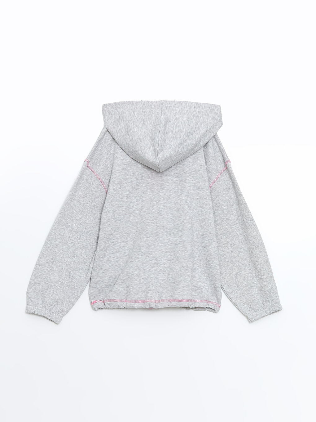 LCW Kids Gri Kapüşonlu Kız Çocuk Kalın Sweatshirt - 1