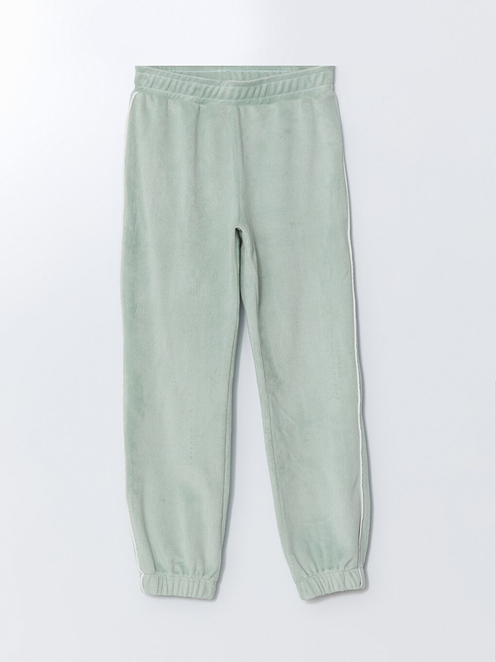 Yeşil Beli Lastikli Kadife Kız Çocuk Jogger Eşofman Altı