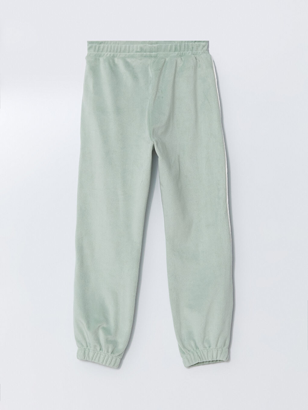 Yeşil Beli Lastikli Kadife Kız Çocuk Jogger Eşofman Altı-1