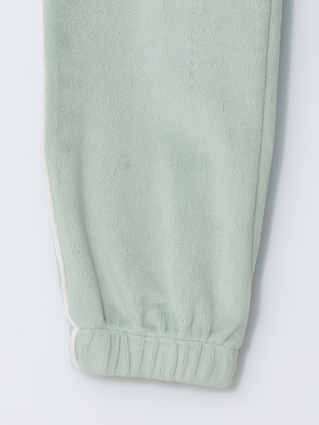 Yeşil Beli Lastikli Kadife Kız Çocuk Jogger Eşofman Altı-2