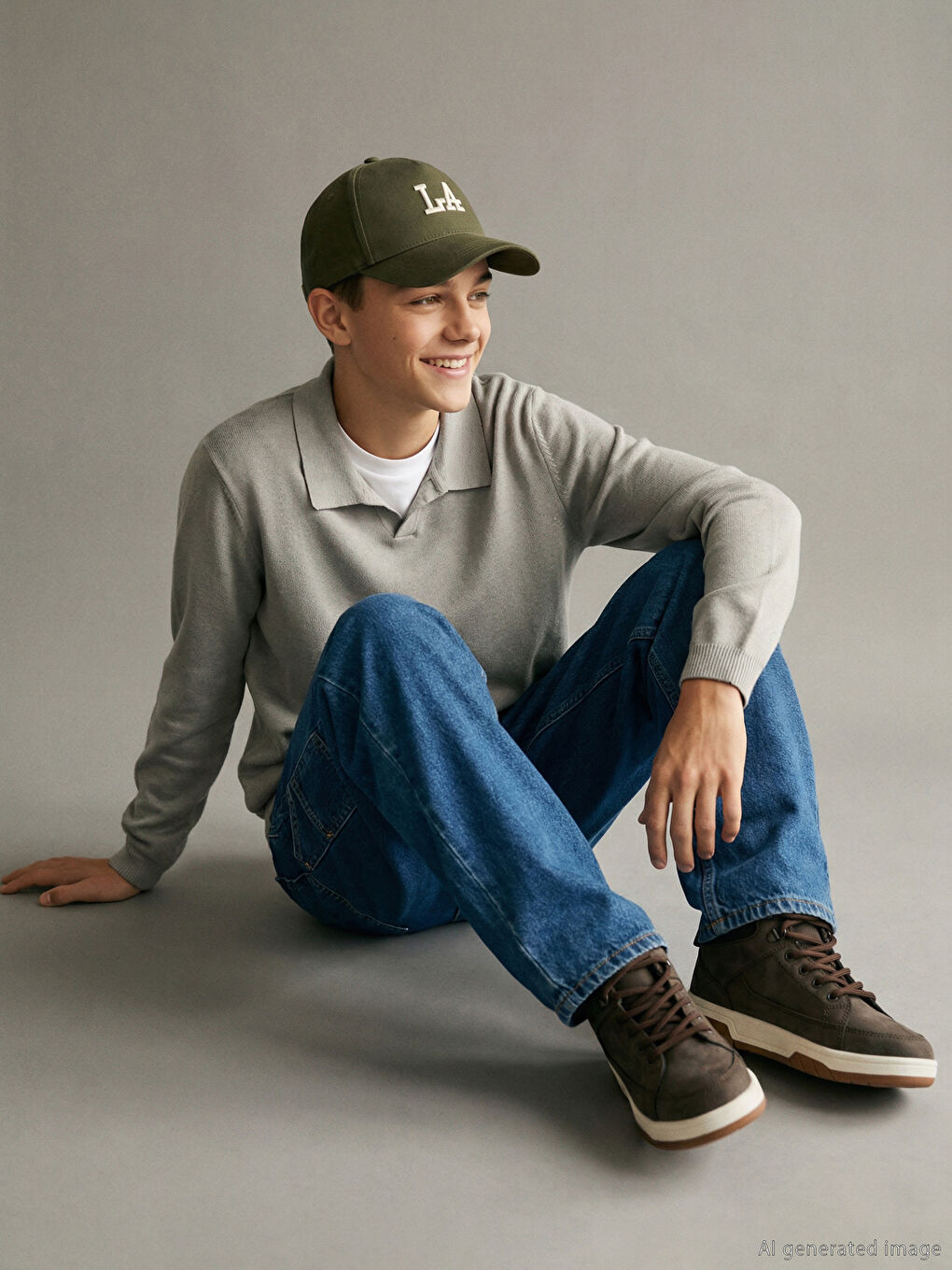 Polo Yaka Erkek Çocuk Triko Kazak