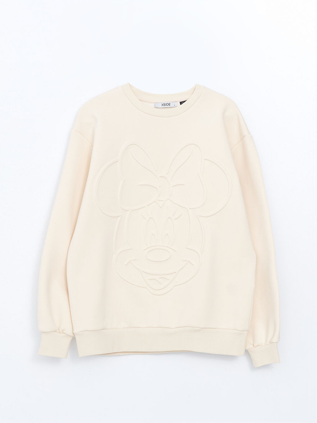 XSIDE Ten Rengi Bisiklet Yaka Minnie Mouse Baskılı Oversize Kadın Kalın Sweatshirt - 4