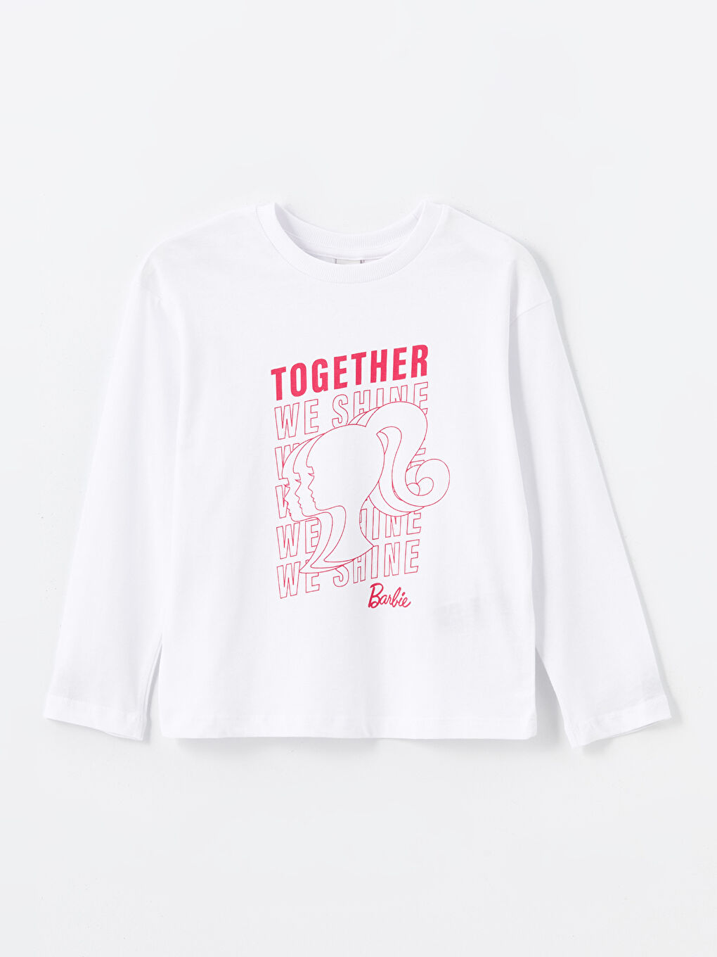LCW Kids Crew Neck Barbie Printed Long Sleeve Girls' T-Shirt -W4DV99Z4-Q6K