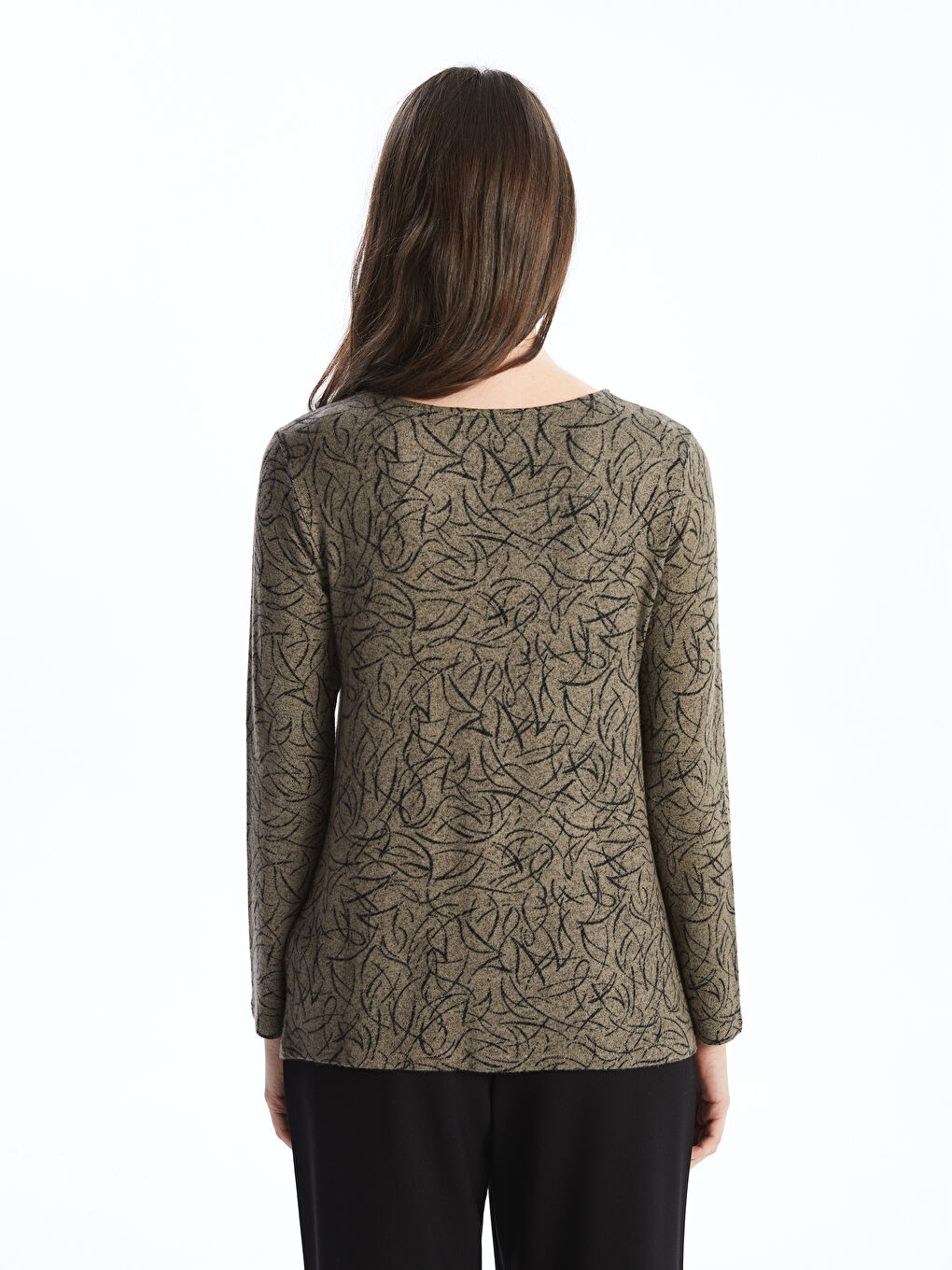 LCW Grace Rundhalsausschnitt Gemusterte Bluse für Damen -W4DY02Z8-LQC