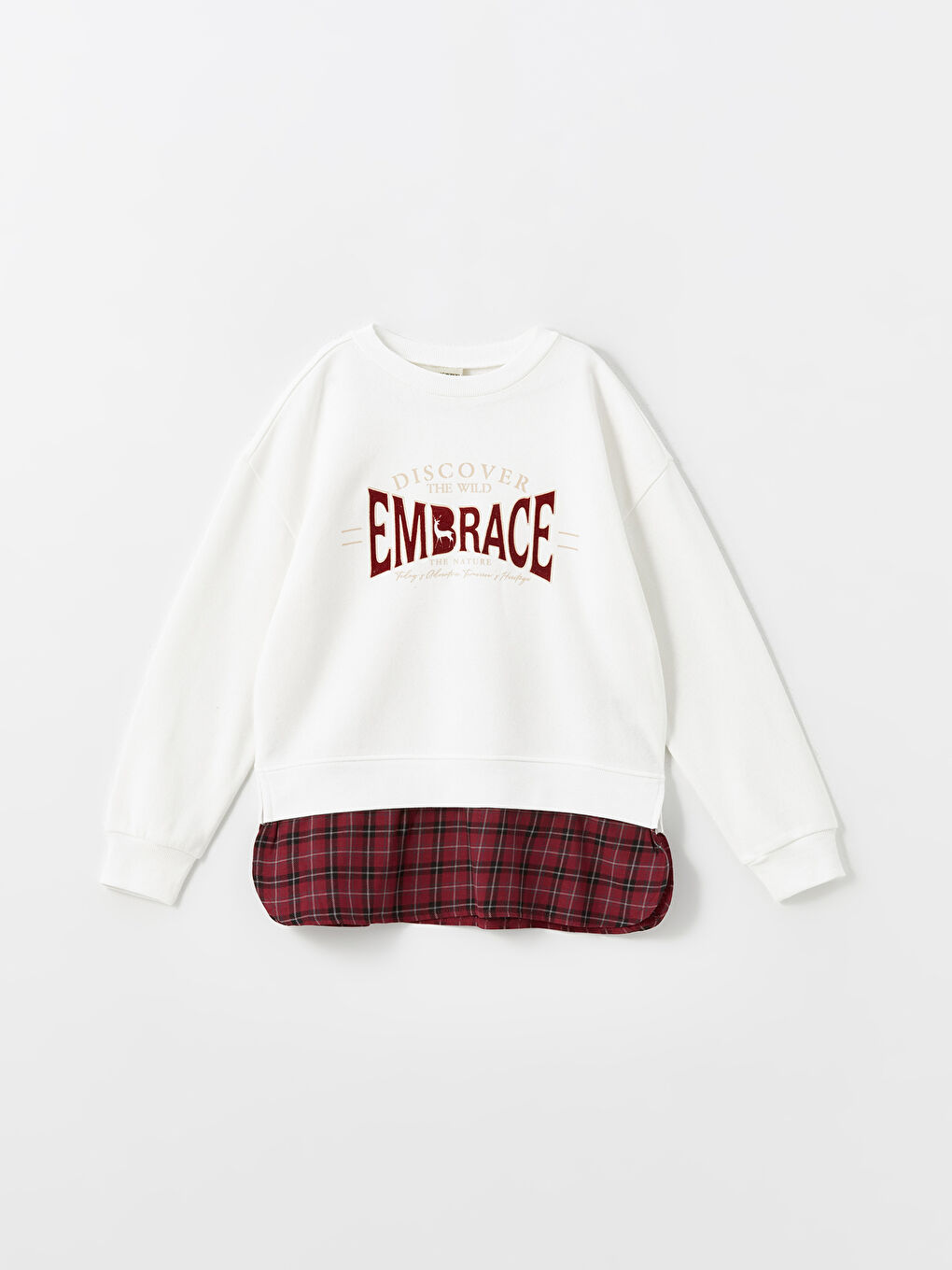 LCW Kids Crew Neck Girl's Thick Sweatshirt -W4DY04Z4-R9J