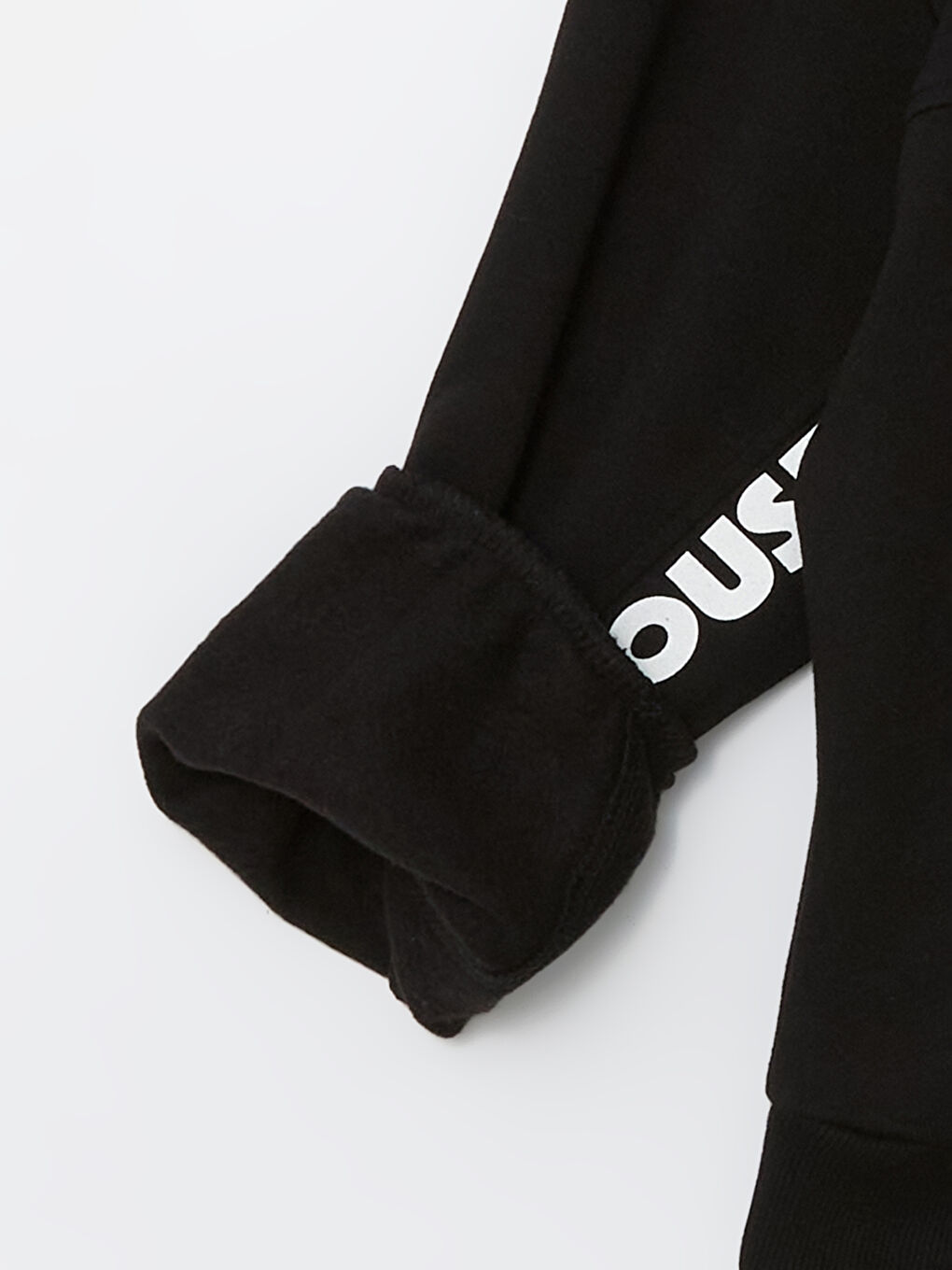 Siyah Kapüşonlu Minnie Mouse Baskılı Kız Çocuk Sweatshirt-1