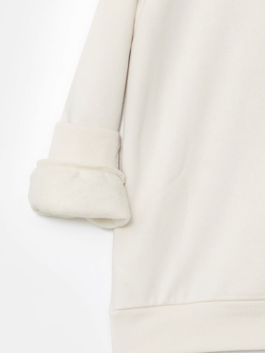 Ekru Bisiklet Yaka Minnie Mouse Baskılı Kız Çocuk Sweatshirt-2