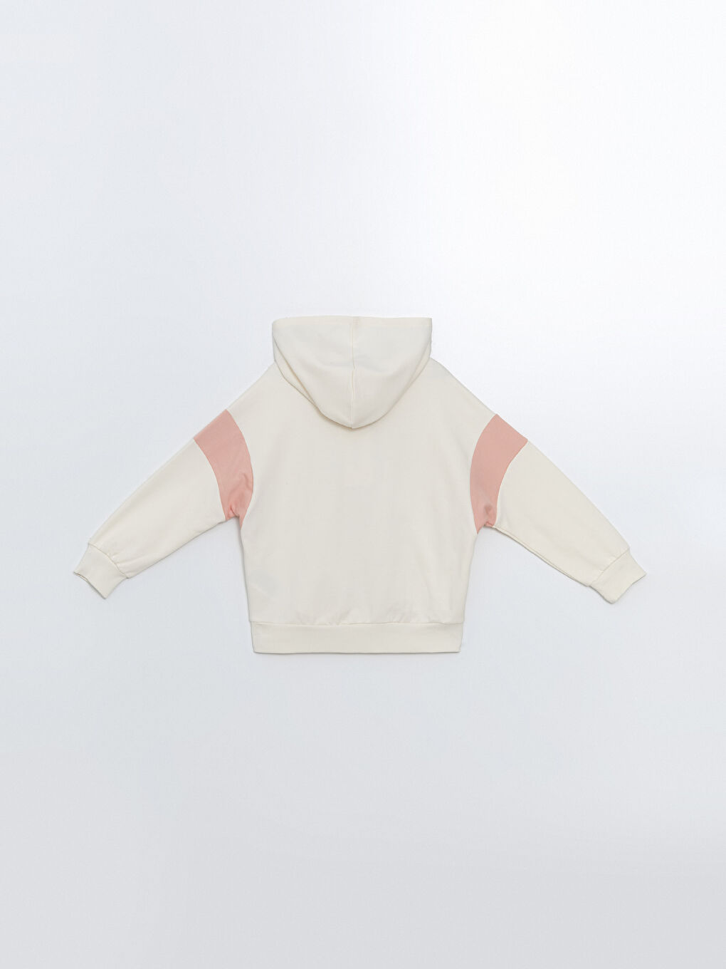 LCW Kids Krem Rengi Kapüşonlu Kız Çocuk Kalın Sweatshirt - 2