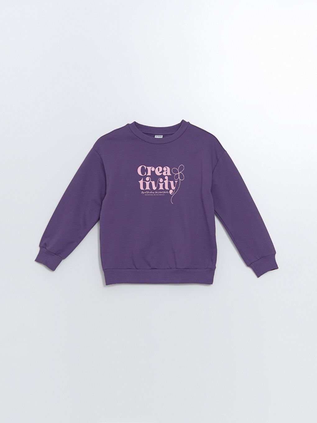 LCW Kids Açık Mor Bisiklet Yaka Kız Çocuk Kalın Sweatshirt