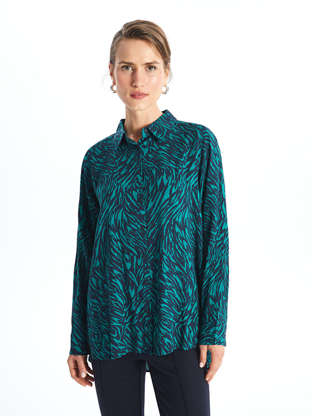 LCWAIKIKI Classic Patterned Long Sleeve Women's Shirt -W4DY64Z8-LRR