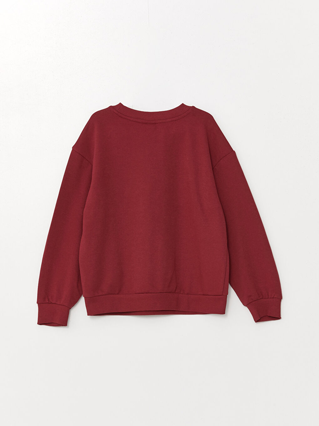 LCW ECO Açık Bordo Bisiklet Yaka Baskılı Uzun Kollu Kız Çocuk Sweatshirt - 1