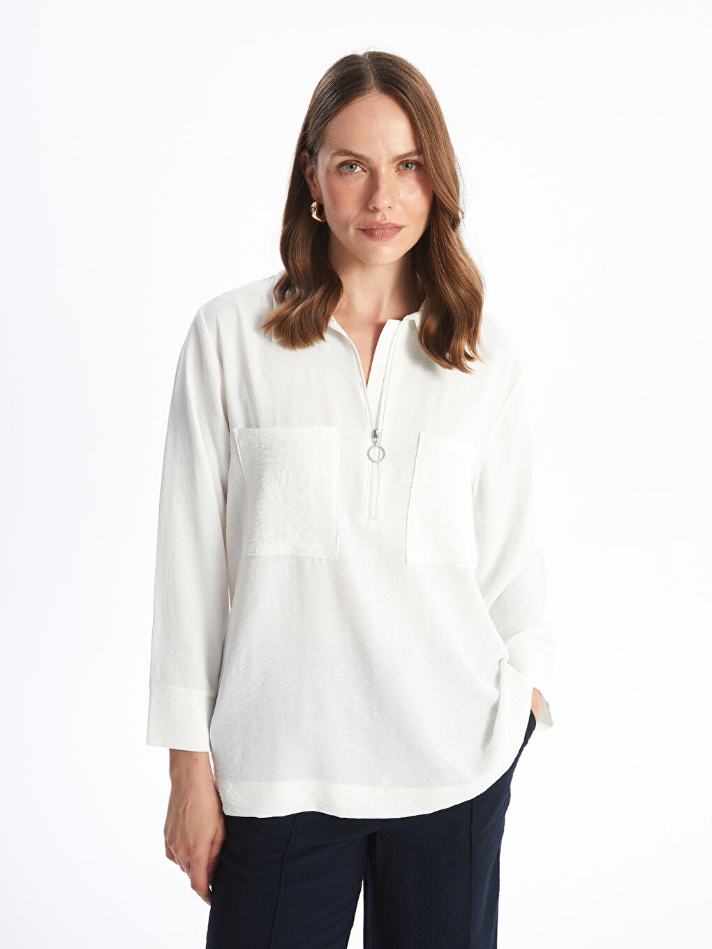 LC Waikiki Polo Neck Women's Blouse -W4EA62Z8-FEW