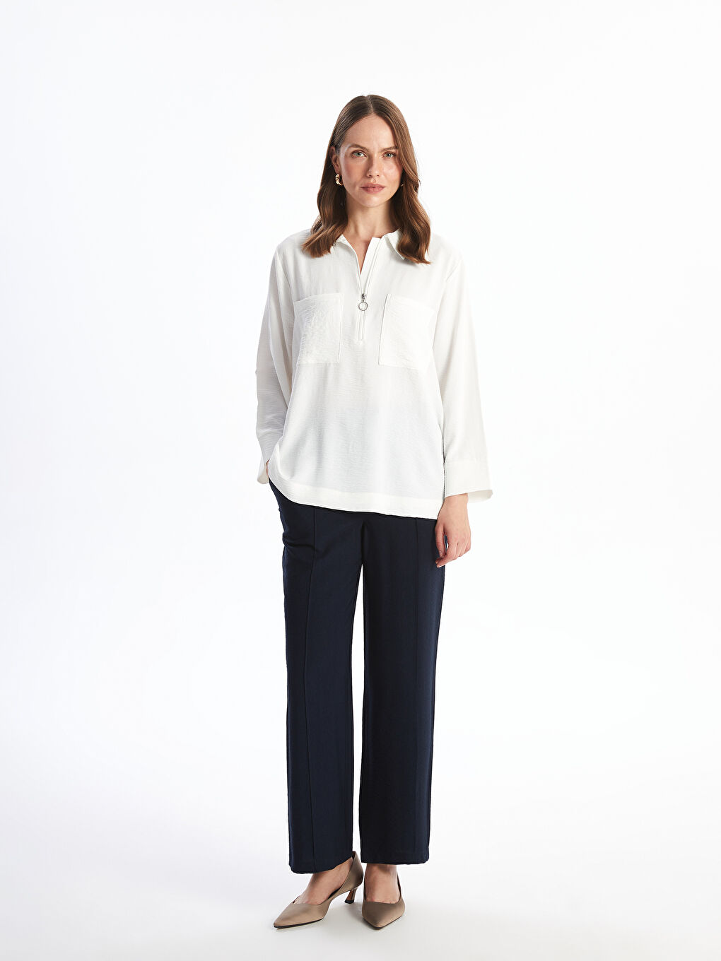 LC Waikiki Polo Neck Women's Blouse -W4EA62Z8-FEW