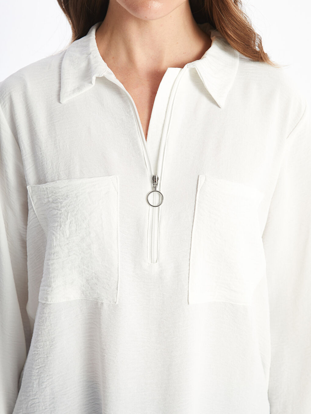 LC Waikiki Polo Neck Women's Blouse -W4EA62Z8-FEW