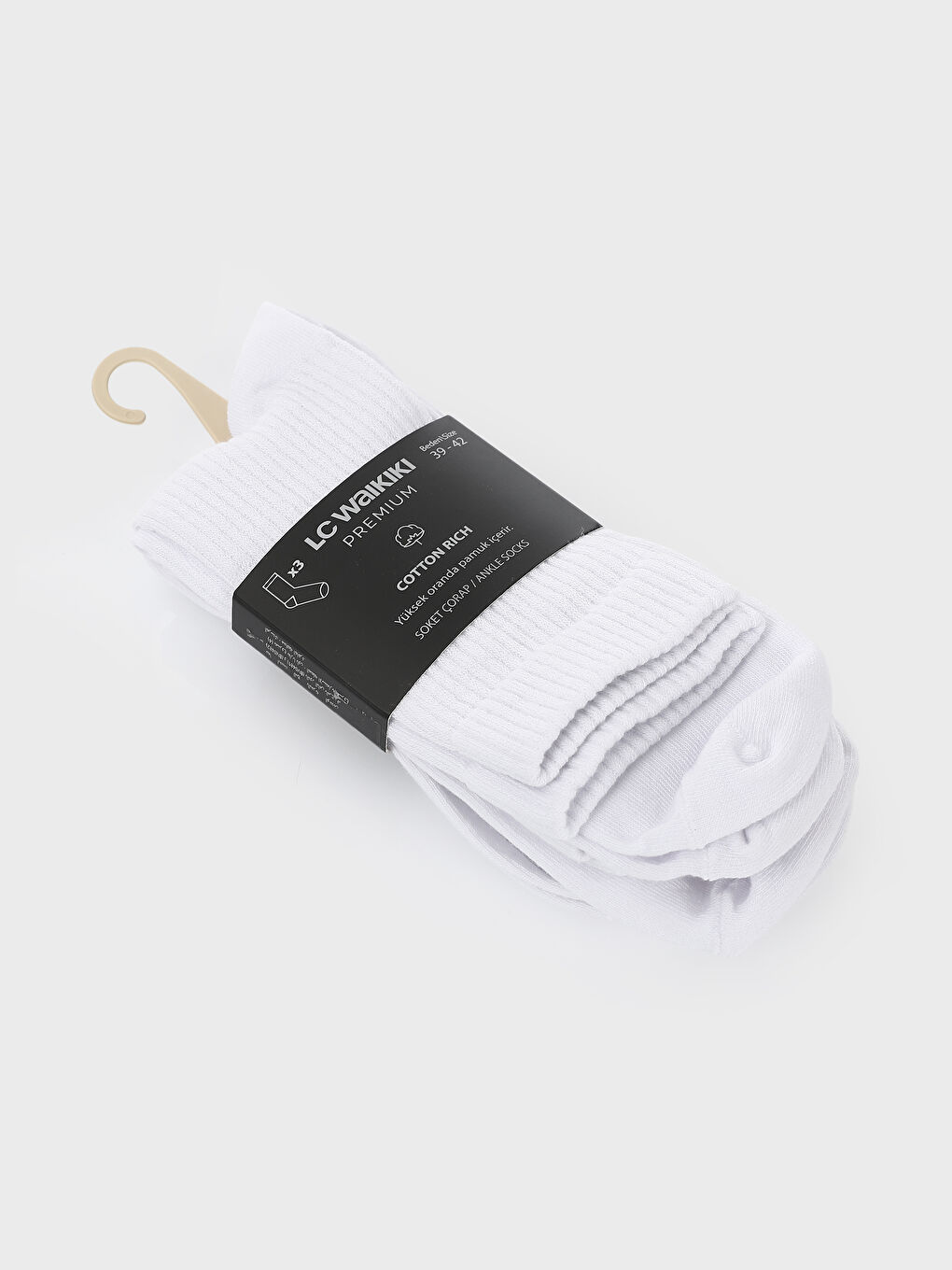 Chaussettes de cheville unies pour Hommes Lot de 3 pièces-2