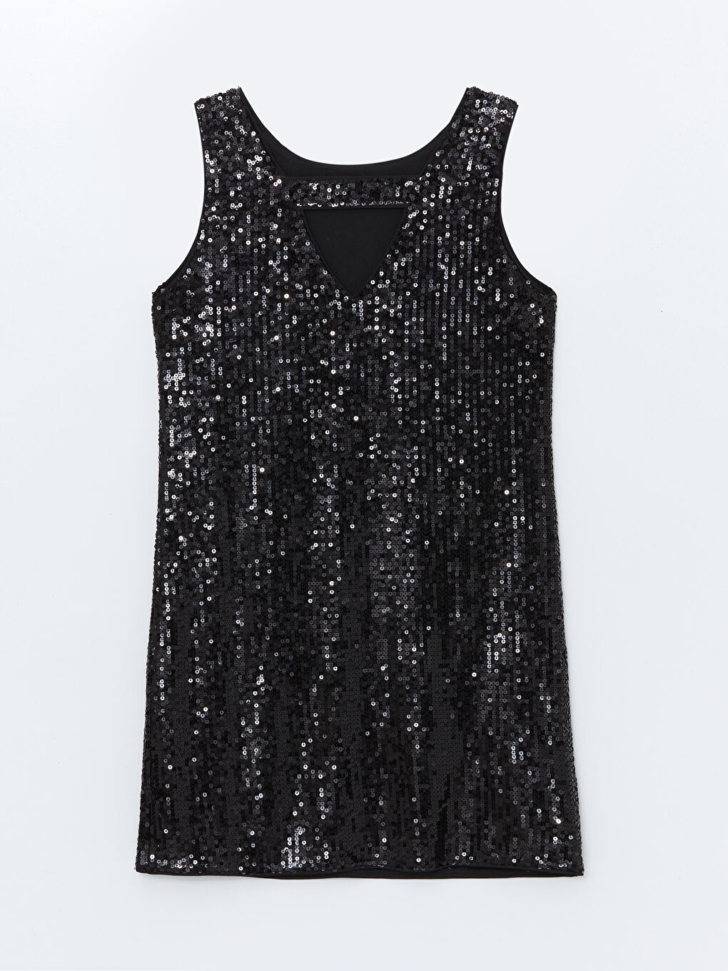 LCW Vision Women's Crew Neck Sequin Embroidered Sleeveless Dress -W4EA94Z8-CVL