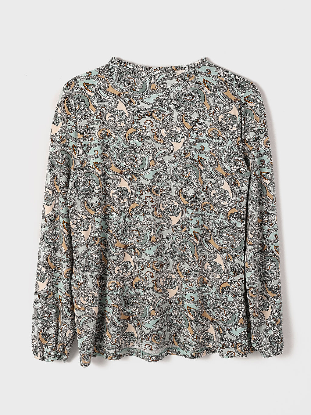 Tie Neck Patterned Women's Blouse-1