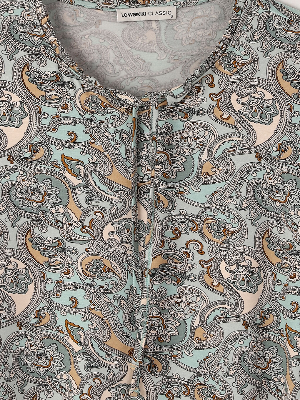 Tie Neck Patterned Women's Blouse-2