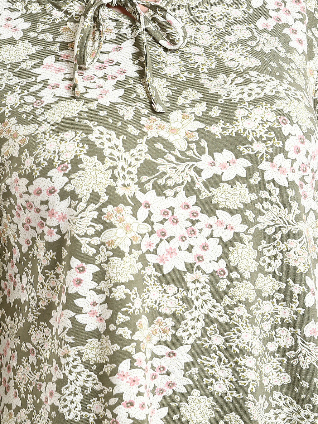 Tie Neck Patterned Women's Blouse-2