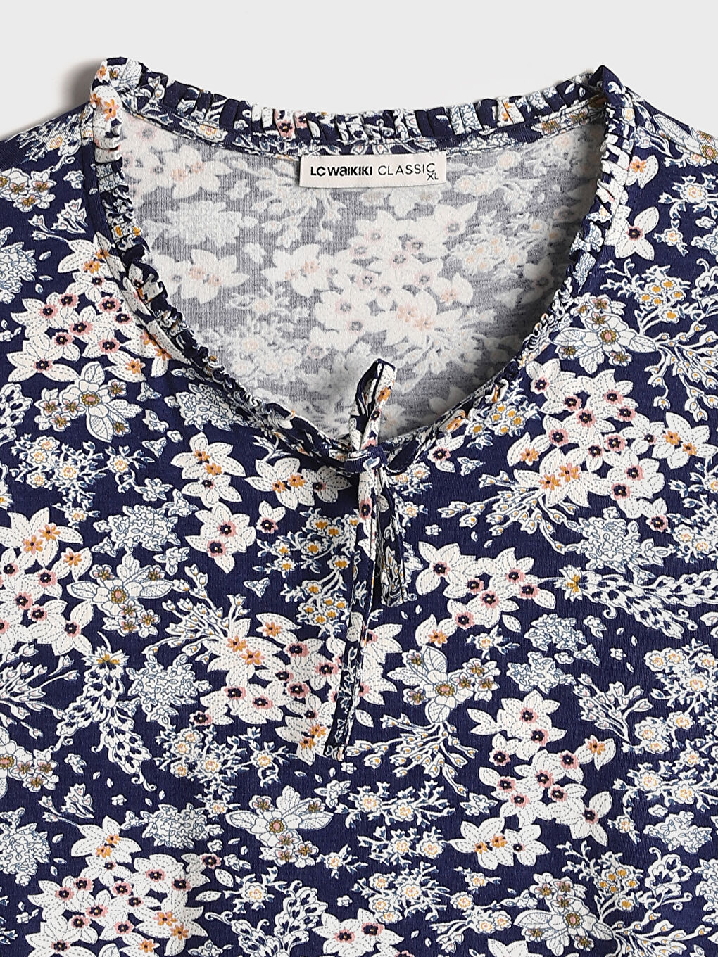 Tie Neck Patterned Women's Blouse -W4EB14Z8-LSG