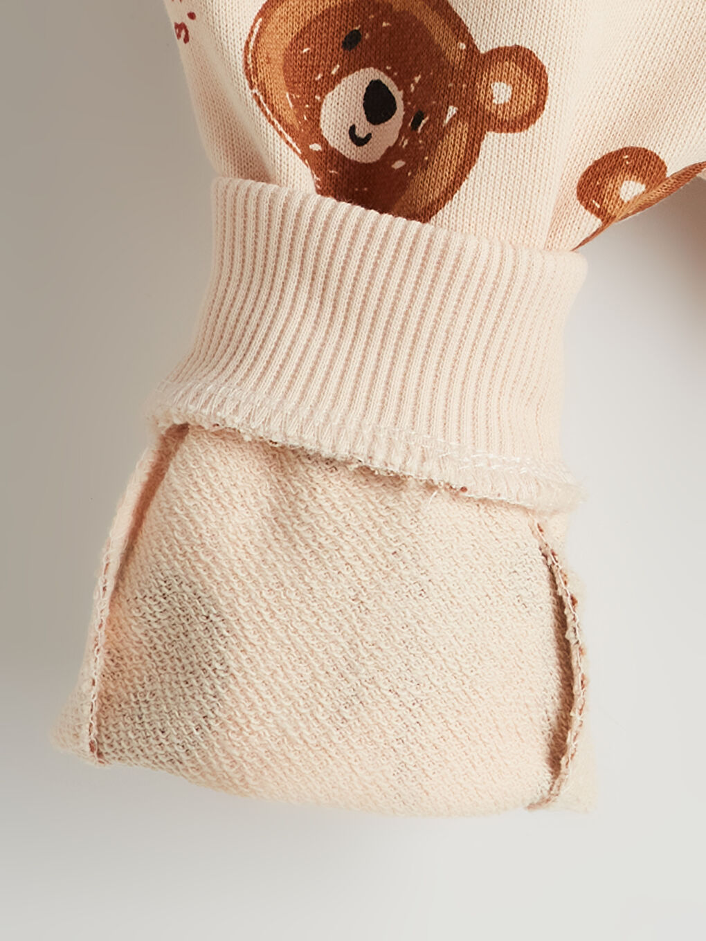 Ekru Bisiklet Uzun Kollu Baskılı Erkek Bebek Sweatshirt ve Eşofman Alt 2'li Takım-5