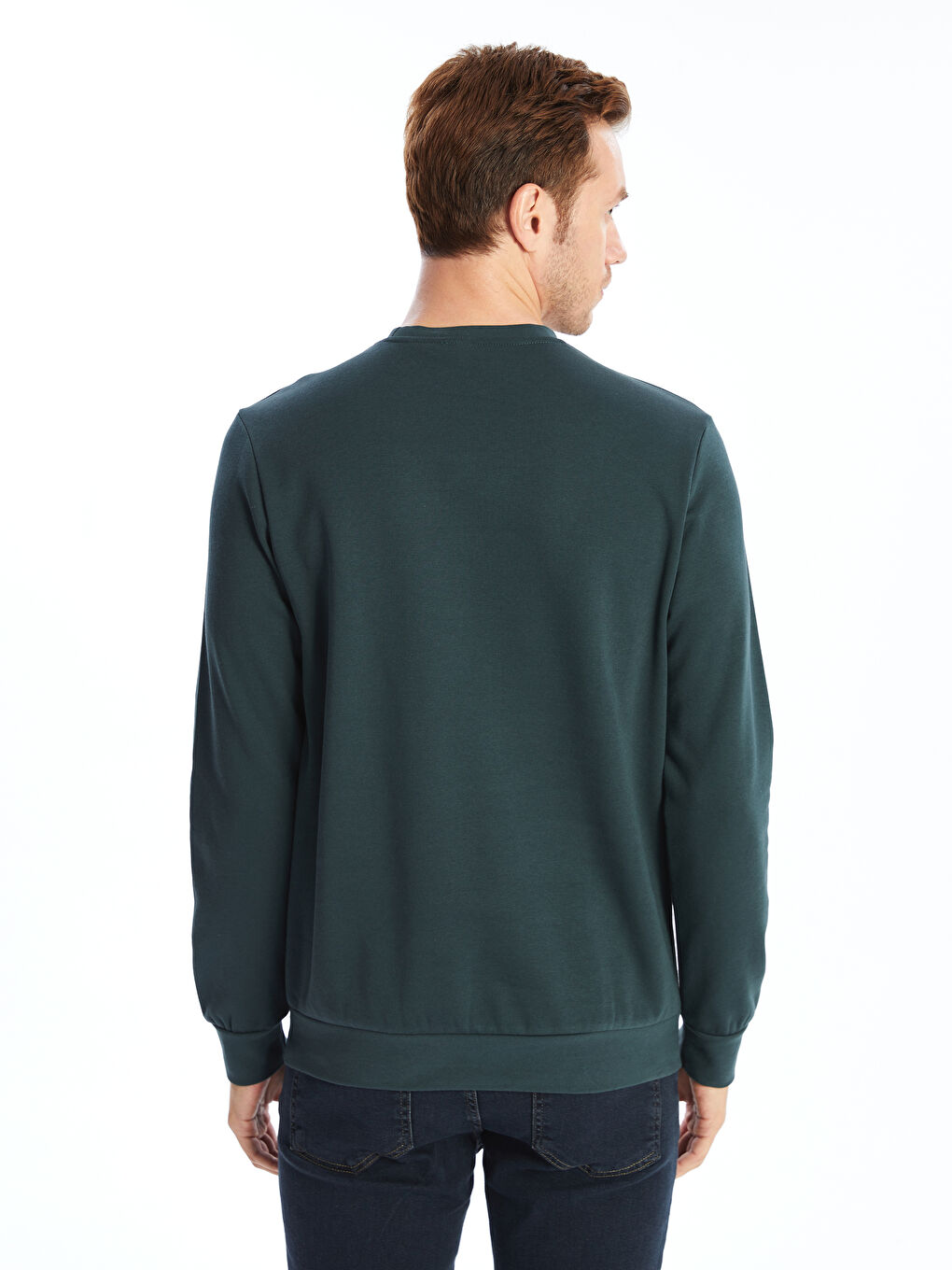 LCWAIKIKI Classic Petrol Bisiklet Yaka Uzun Kollu Baskılı Erkek Sweatshirt - 3