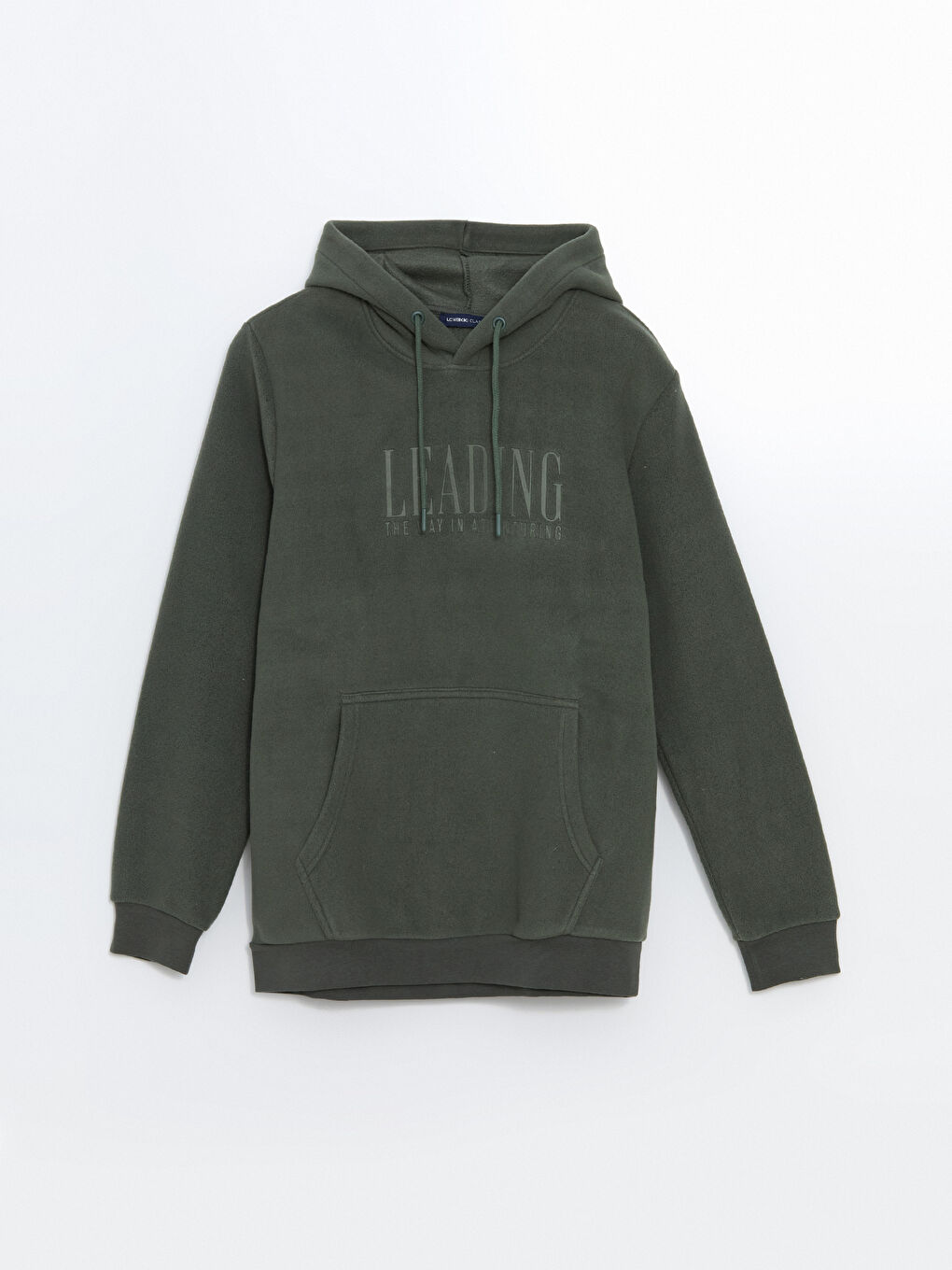 LCW Casual Mat Yeşil Baskılı Uzun Kollu Erkek Hoodie