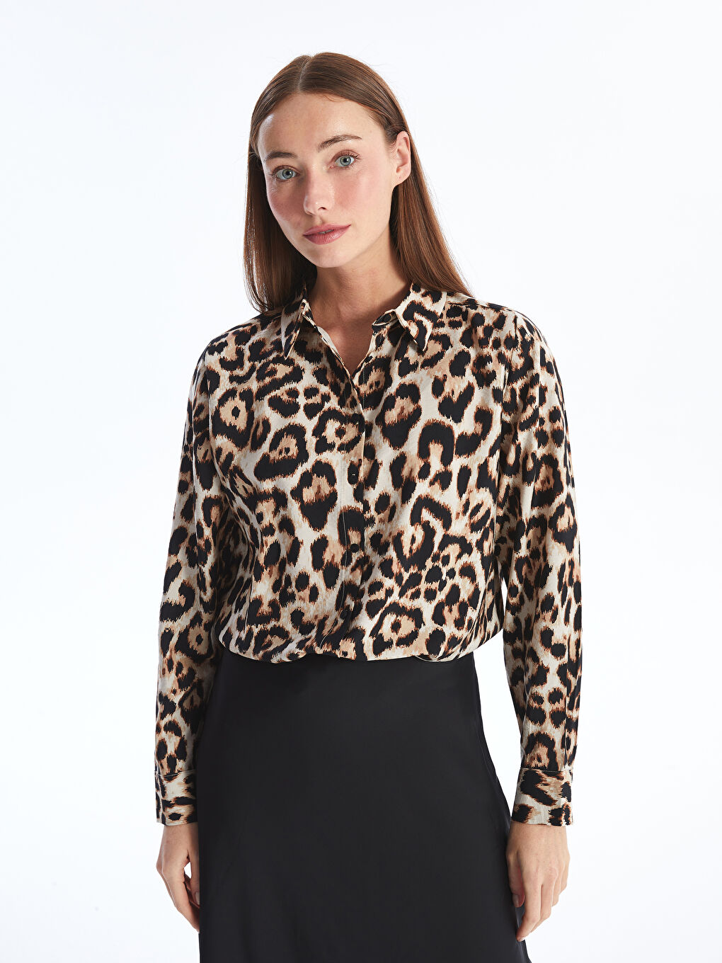 Leopard Print Women's Shirt -W4EB77Z8-LQY