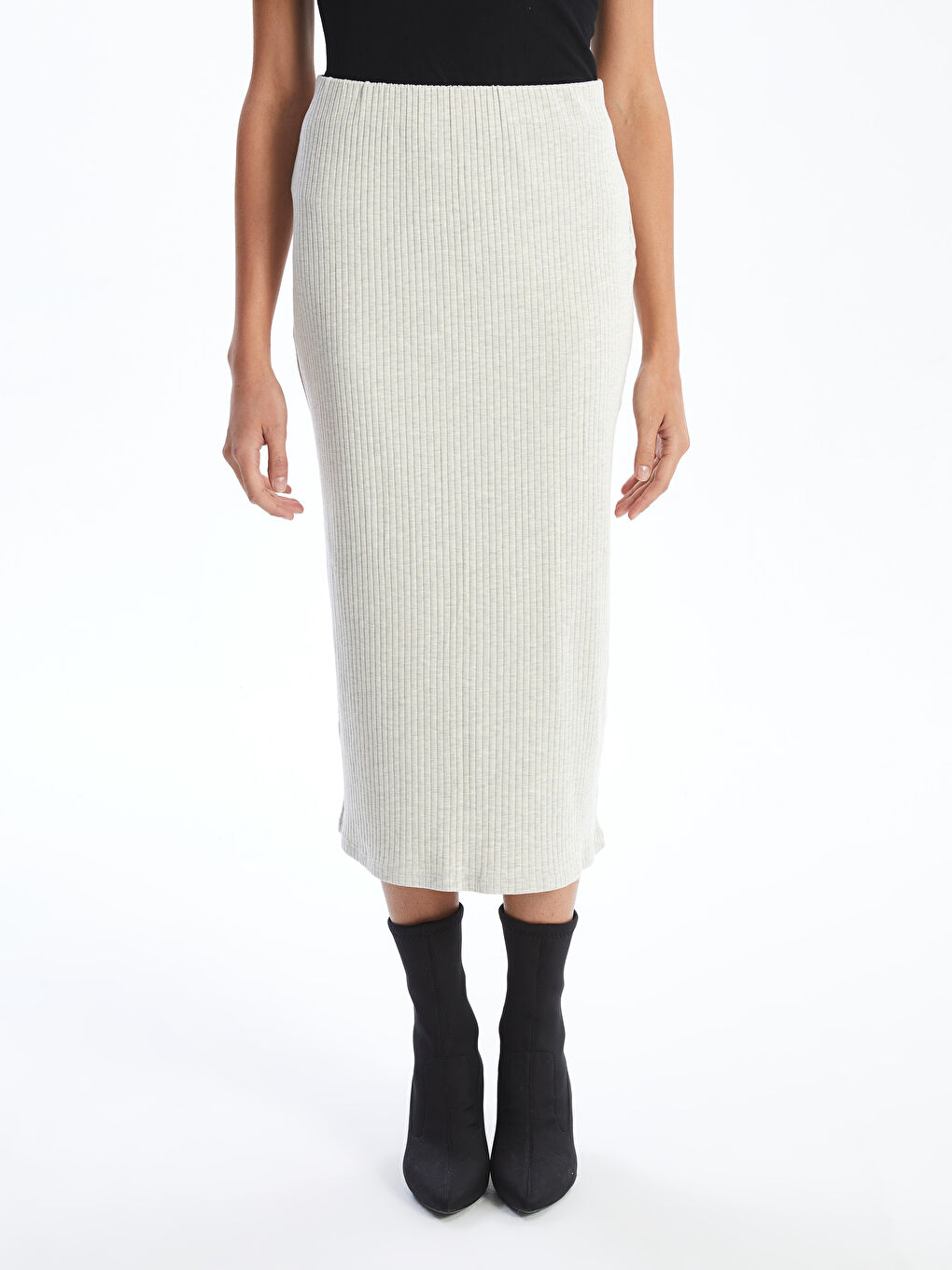 Slim Fit Ribbed Women's Skirt -W4EC09Z8-YJ3