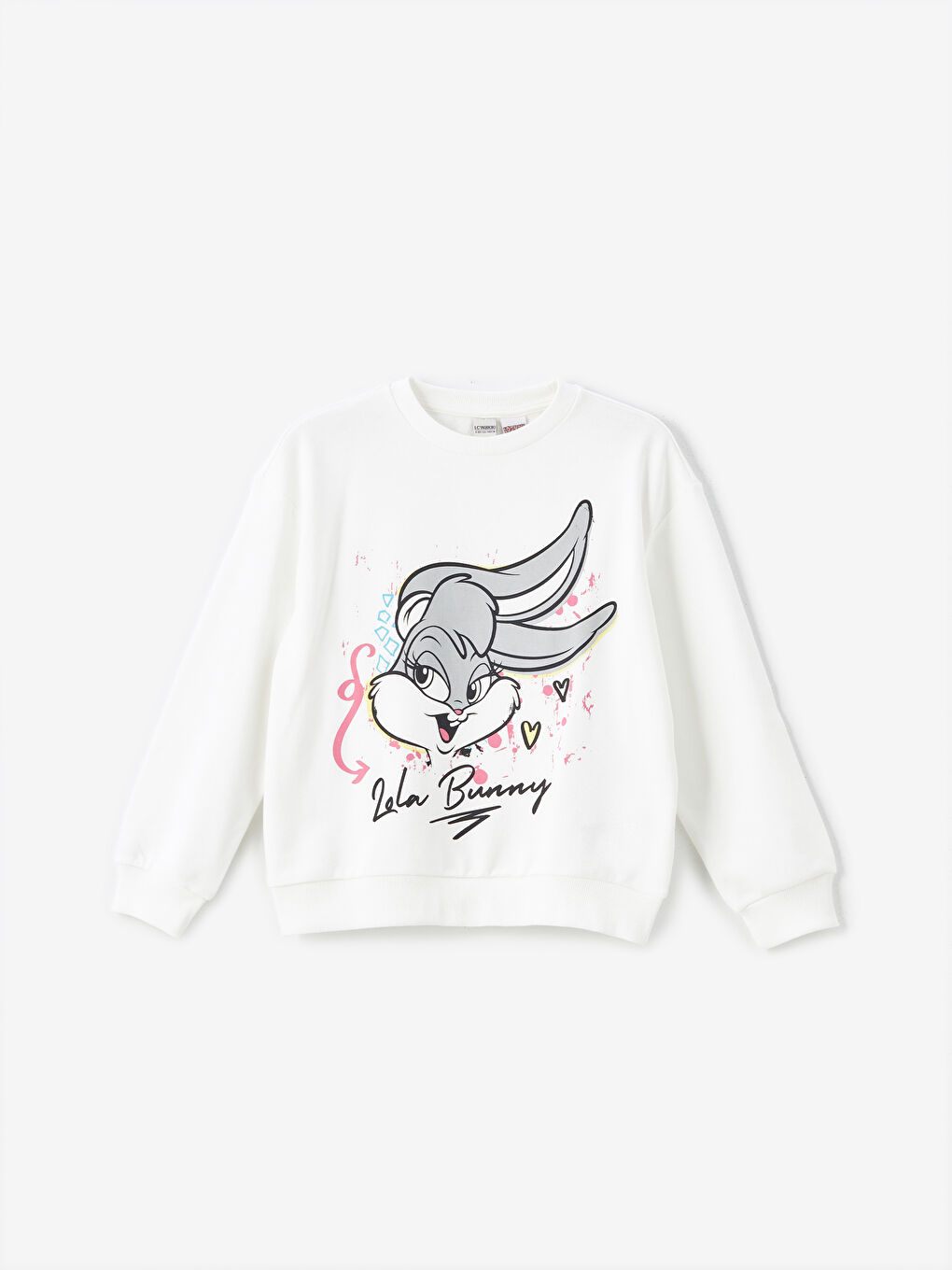 LCW Kids Crew Neck Lola Bunny Printed Girls' Thick Sweatshirt -W4EC27Z4-FDU