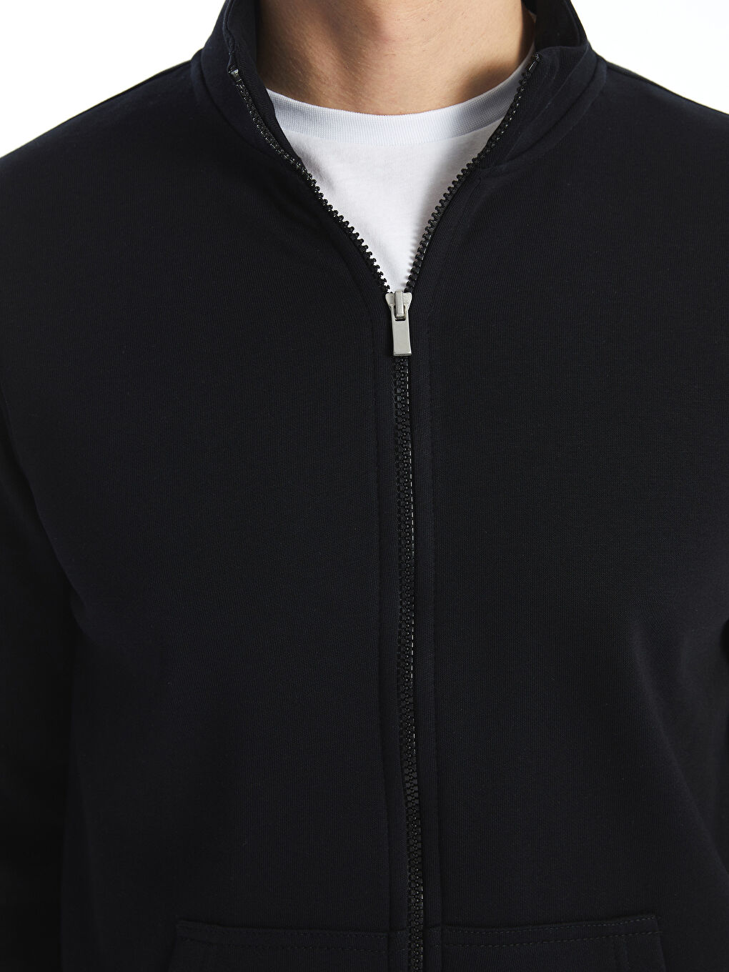 LCWAIKIKI Classic Sweat-shirt zippé à manches longues pour Hommes avec col cheminée -W4EC44Z8-CVL