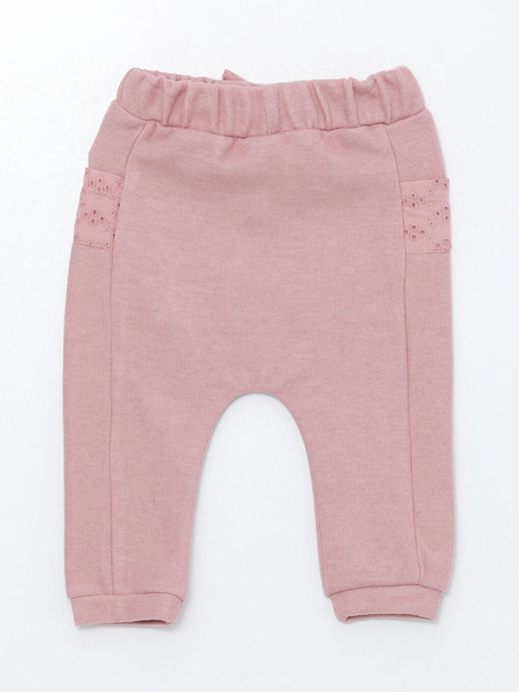 LCW baby Pembe Beli Lastikli Basic Kız Bebek Pantolon - 1