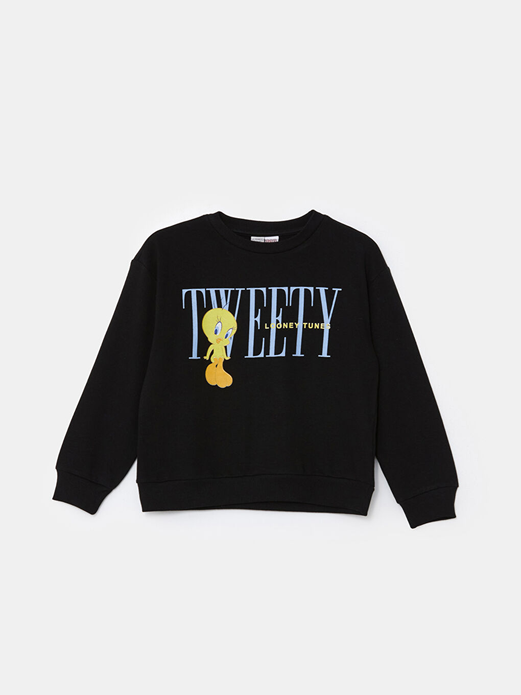LCW Kids Crew Neck Tweety Printed Girls' Thick Sweatshirt -W4ED34Z4-CVL