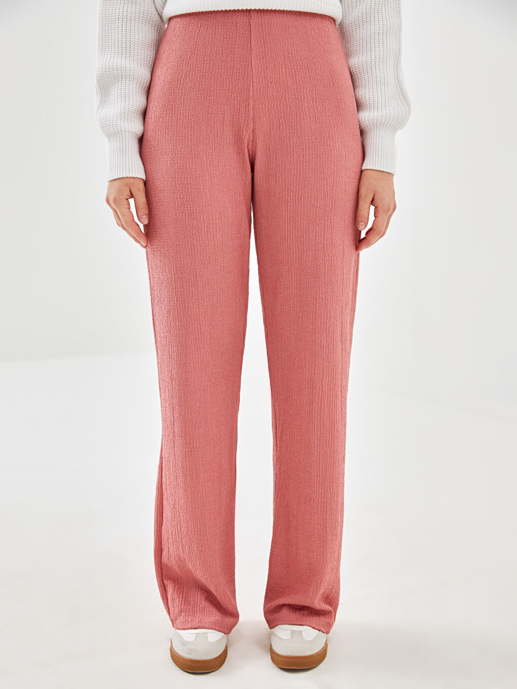 Standard Fit Textured Women's Trousers-1