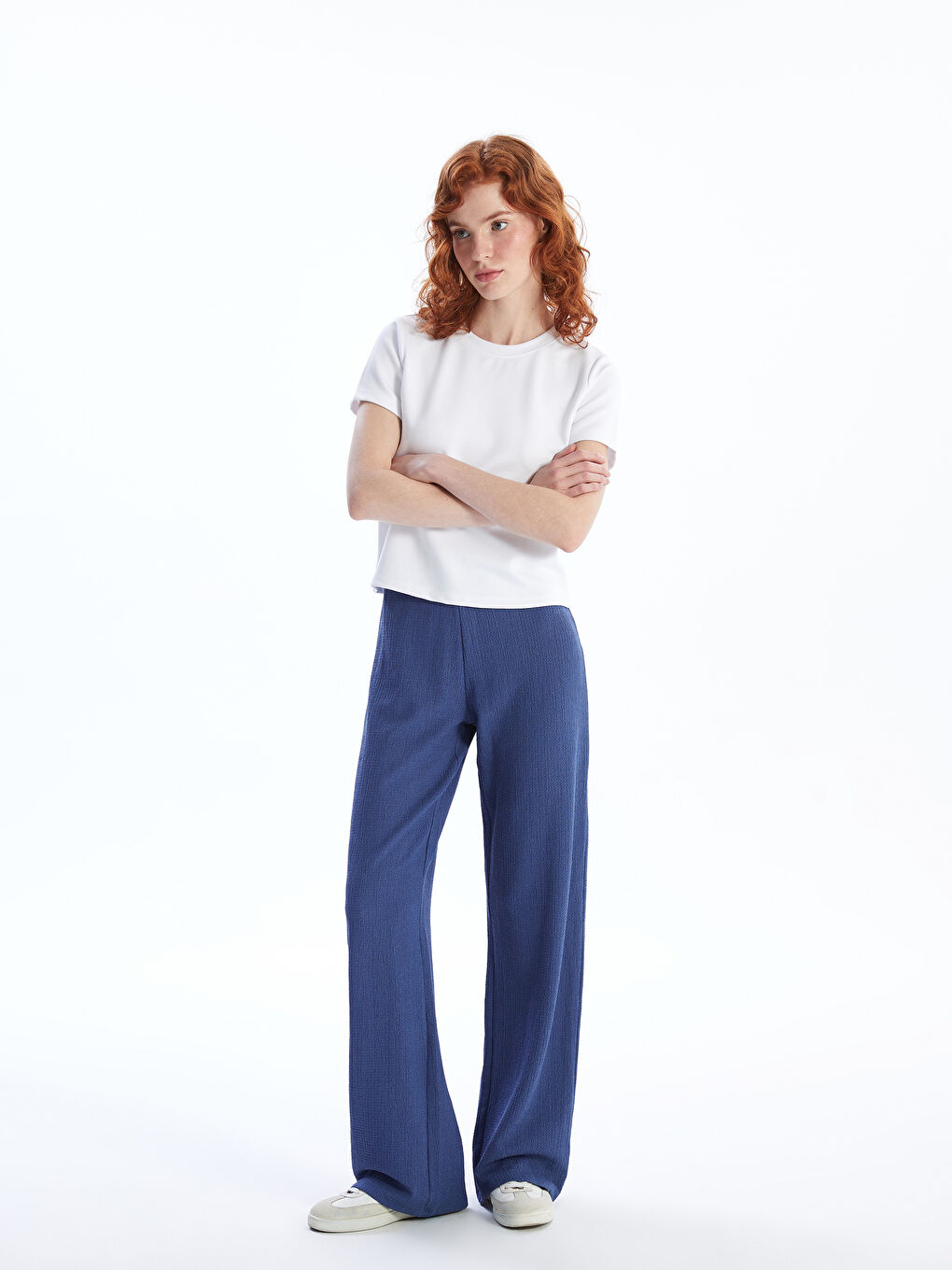 Standard Fit Textured Women's Trousers